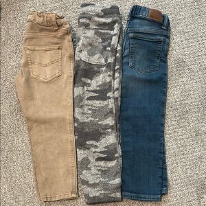 Boys 4T Denim, Khaki, and Camo Pants Set